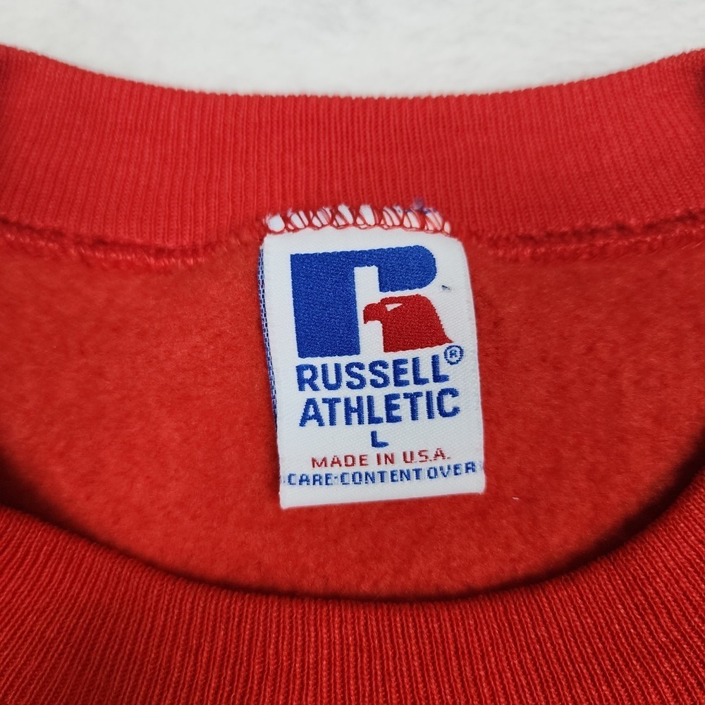Vintage Russell Sweatshirt Mens Large Red Athletic Resolution Trust NWT USA - Picture 4 of 10